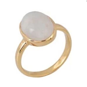Affinity oval rainbow moonstone ring